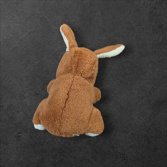 Vintage Brown Plush Bunny Rabbit Stuffed Animal Toy 7" Tall  Missing Eye - Picture 3 of 10